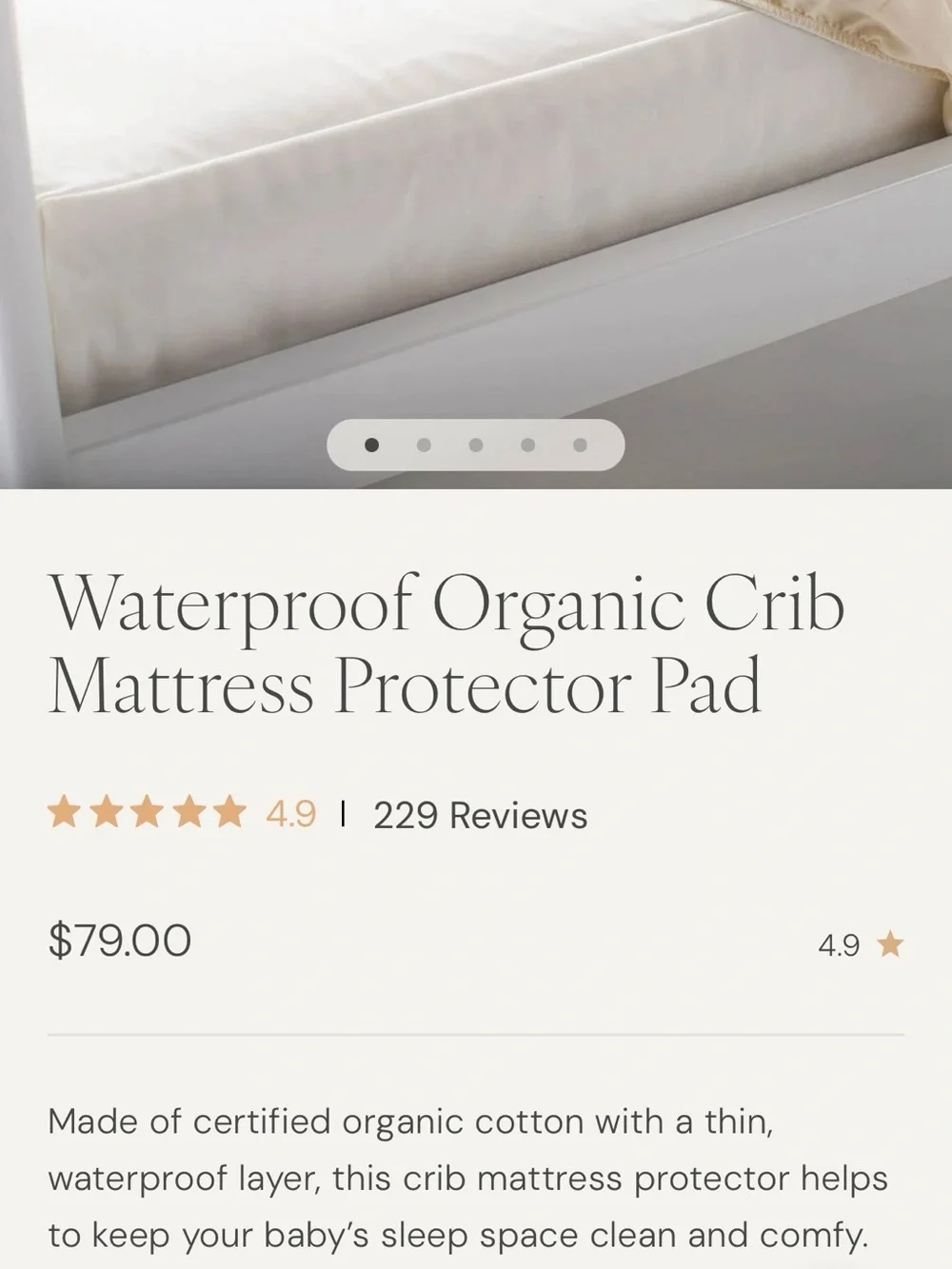 Naturepedic fitted crib waterproof mattress protector